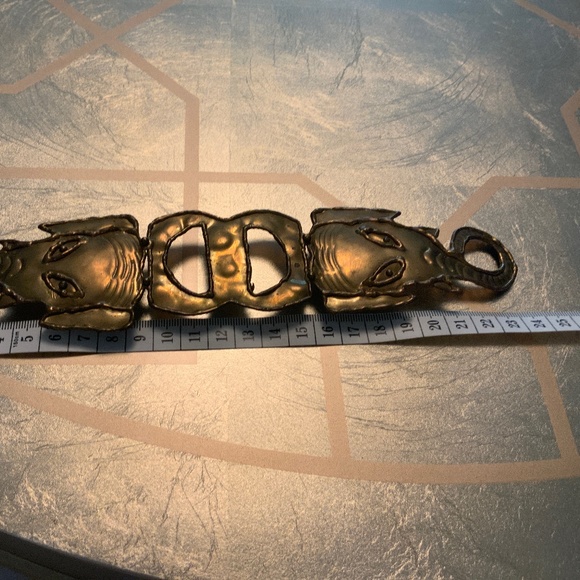 Copper/Brass Vintage  Ladies belt Attachment Elephant motif  9” Long main image 6